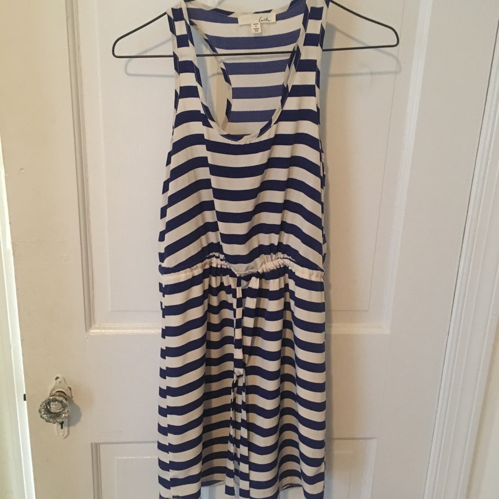White and navy dress